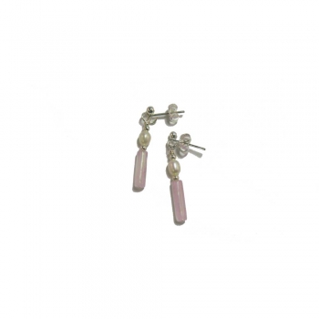 Rose Quartz And Freshwater Pearl Earrings Rose Quartz And Freshwater Pearl Earrings